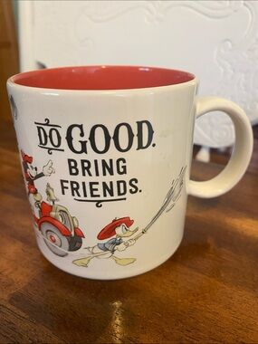 Disney Mug with Terra Cota Interior and Mickey & Friends Firemen Art by Hallmark